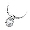 Moissanite Half Bezel Pendant