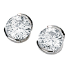 Moissanite Half Bezel Earrings