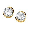 Moissanite Half Bezel Earrings