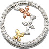 1/3 CT Tri-Color Diamond Circle Pendant
