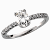 0.94 CT TW Moissanite and 1/6CT Diamond Ring