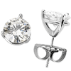 3-Prong Moissanite Earrings in 14kt White Gold