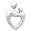 14k Mother and Child Hollow Pendant