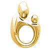 14k Large Mother and Child Family Pendant