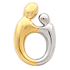 14k Mother and Child Pendant 14.5x10mm
