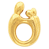 14k Mother and Twins Pendant