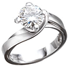 18k Gold Moissanite Ring