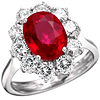 3.70 CT TW Created Ruby and Moissanite Ring