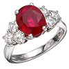 5 CT TW Created Ruby and Moissanite Ring