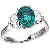 2.92 CT TW Created Emerald and Moissanite Ring