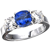 2.9 CT TW Created Sapphire and Moissanite Ring