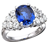 4.73 CT TW Created Sapphire and Moissanite Ring