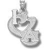 Auburn Tigers 3/4in Sterling Silver I Love AU Pendant