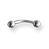 Externally Threaded Stainless Steel Curved Barbell 16 Guage 5/16in Long