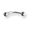 Externally Threaded Stainless Steel Curved Barbell 16 Guage 3/8in Long