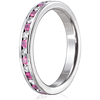 Benchmark 3/4 CT Pink Sapphire & Diamond Platinum Band 3mm
