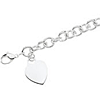 7 1/2in Sterling Silver Heart Bracelet Cable Links