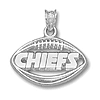 Kansas City Chiefs 1/2in Sterling Silver Football Pendant