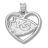 Kansas City Chiefs 3/4in Sterling Silver Heart Pendant