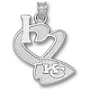 Kansas City Chiefs 3/4in Sterling Silver I Love Pendant