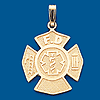 14kt Gold Fire Department EMT Logo Pendant