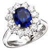 3.62 CT TW Created Sapphire and Moissanite Ring
