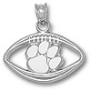 Clemson Tigers 1/2in Sterling Silver Football Pendant