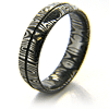 6mm Domed Damascus Steel Ring with Channel