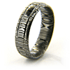 6mm Domed Damascus Steel Ring with Channels