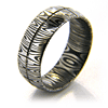 8mm Domed Damascus Steel Ring with Channel