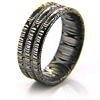 8mm Damascus Steel Ring with Three Channels