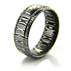 8mm Damascus Steel Ring with Side Channels