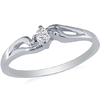 Bypass Open Shank Diamond Promise Ring - 10k White Gold