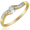 Solid and Fancy 11 Diamond Promise Ring 10k Yellow Gold