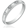 Three Diamond Promise Ring in 10k White Gold