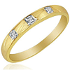 Three Diamond Promise Ring in 10k Yellow Gold