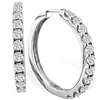 1/4ct Diamond Hoop Earrings - 14k White Gold