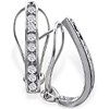1/2ct Omega Back Diamond Hoop Earrings - 14k White Gold