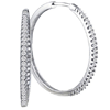 1/2ct Diamond Hoop Earrings - 10k White Gold