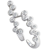 1/4ct Bezel Set Bubble Diamond Semi Hoop Earrings -  10k White Gold