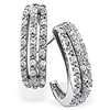 3/8ct J-Hoop Diamond Earrings - 10k White Gold