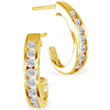 1/4ct Diamond Hoop Earrings - 10k Yellow Gold