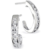 1/4ct Diamond Hoop Earrings - 14k White Gold
