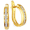 1/4ct Flip-Back Huggy Diamond Earrings - 10k Yellow Gold