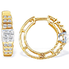 1/4ct Huggy Style Diamond Earrings - 10k Yellow Gold