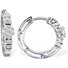 1/4ct Huggy Style Diamond Earrings - 14k White Gold