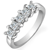 1 1/4 CT TW Five-Stone Princess Cut Diamond Ring