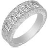 Antique Five-Stone Princess Cut Diamond Ring in 18k White Gold