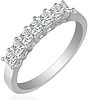 7-Stone Princess Cut Diamond Ring in 18k Yellow Gold