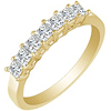 7-Stone Princess Cut Diamond Ring in 18k White Gold